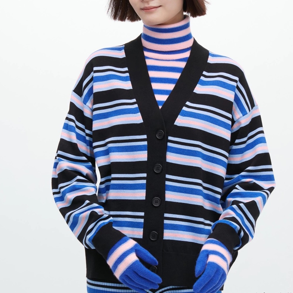 Marni merino wool blend stripes Uniqlo cardigan sweater - Picture 3 of 7